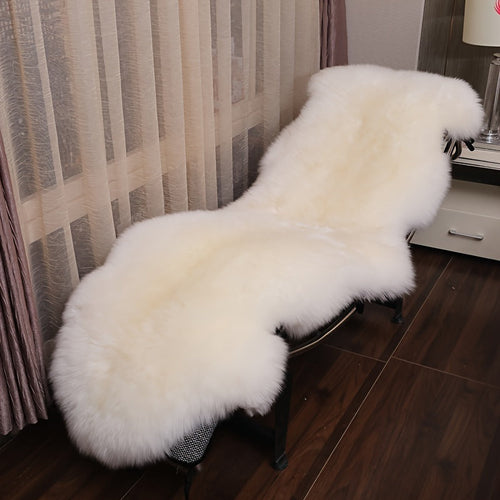 Cream White Plush Imitation Wool Carpet for Winter