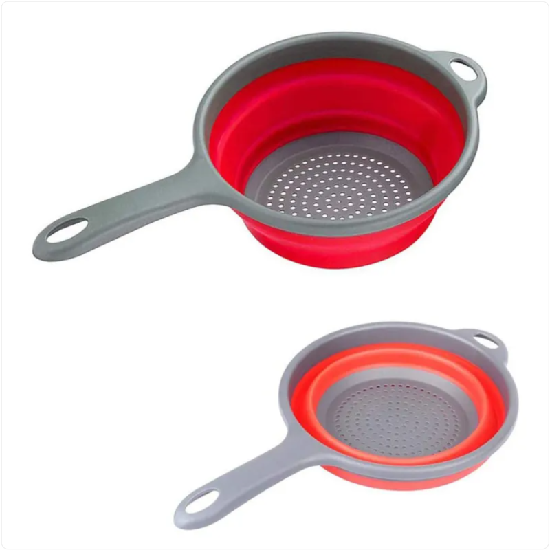 Collapsible Silicone Colander – Foldable Kitchen Strainer for Fruits & Veggies