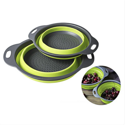 Collapsible Silicone Colander – Foldable Kitchen Strainer for Fruits & Veggies