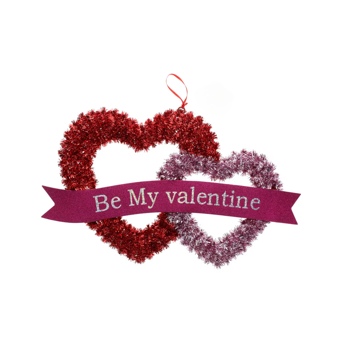 Tinsel Heart Décor – Festive Decoration for Valentine’s Day Celebrations