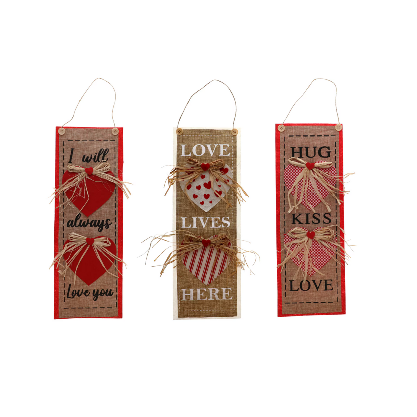 Valentine Banners – Felt & Burlap Decorations with Romantic Home Décor