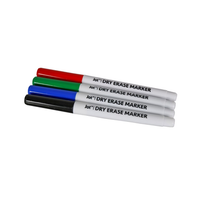 Jot Dry Erase Markers 4-Count Pack – Bold, Smooth, Low-Odor Ink