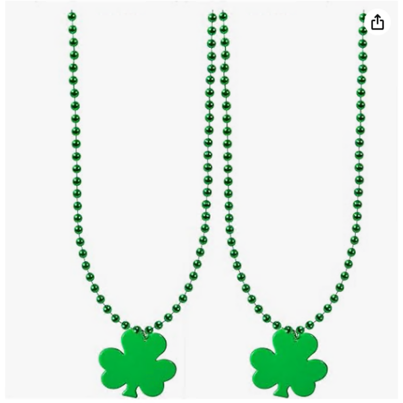 St. Patrick's Day Green Shamrock Necklaces for Kids and Adults