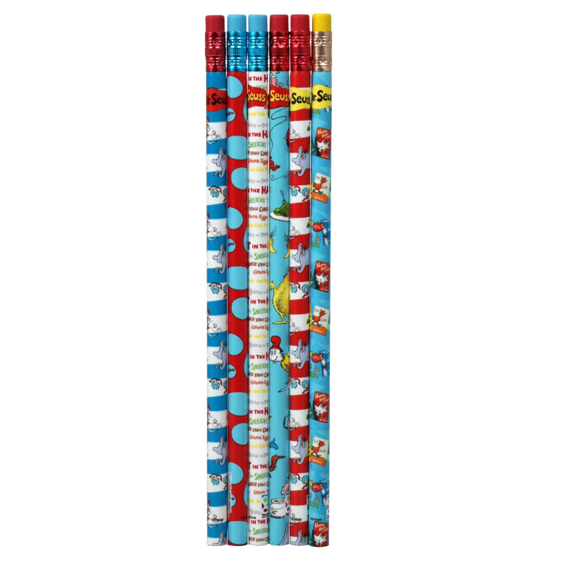 Dr. Seuss Pencils 6-Count Pack – Fun, Durable, Kid-Friendly School Supplies