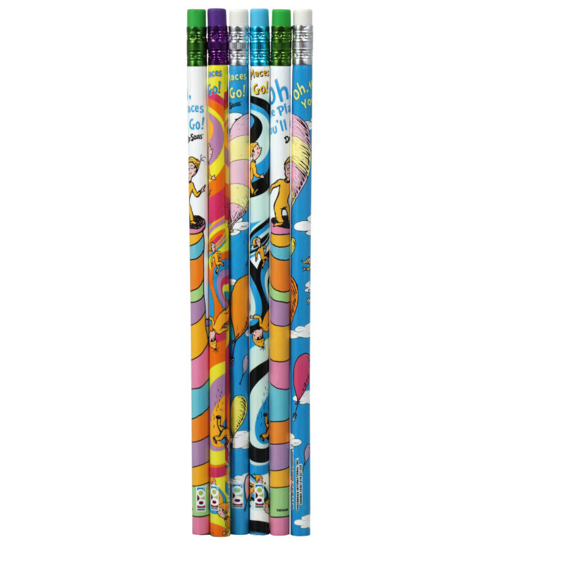 Dr. Seuss Pencils 6-Count Pack – Fun, Durable, Kid-Friendly School Supplies