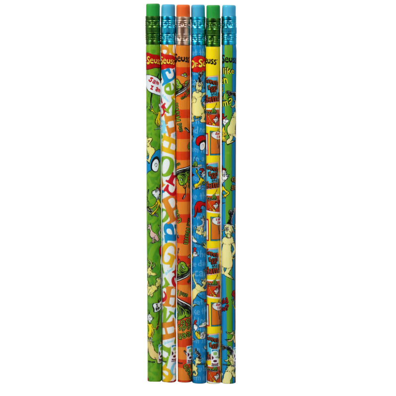 Dr. Seuss Pencils 6-Count Pack – Fun, Durable, Kid-Friendly School Supplies