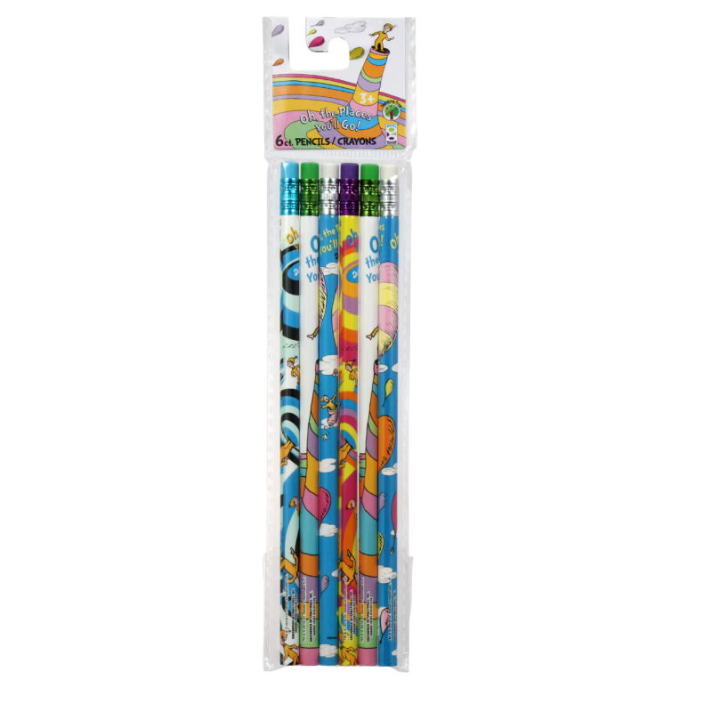 Dr. Seuss Pencils 6-Count Pack – Fun, Durable, Kid-Friendly School Supplies