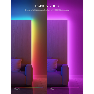 Smart RGBIC LED Strip Lights with Bluetooth App Control 16.4 ft.