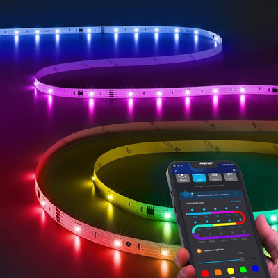 Smart RGBIC LED Strip Lights with Bluetooth App Control 16.4 ft.