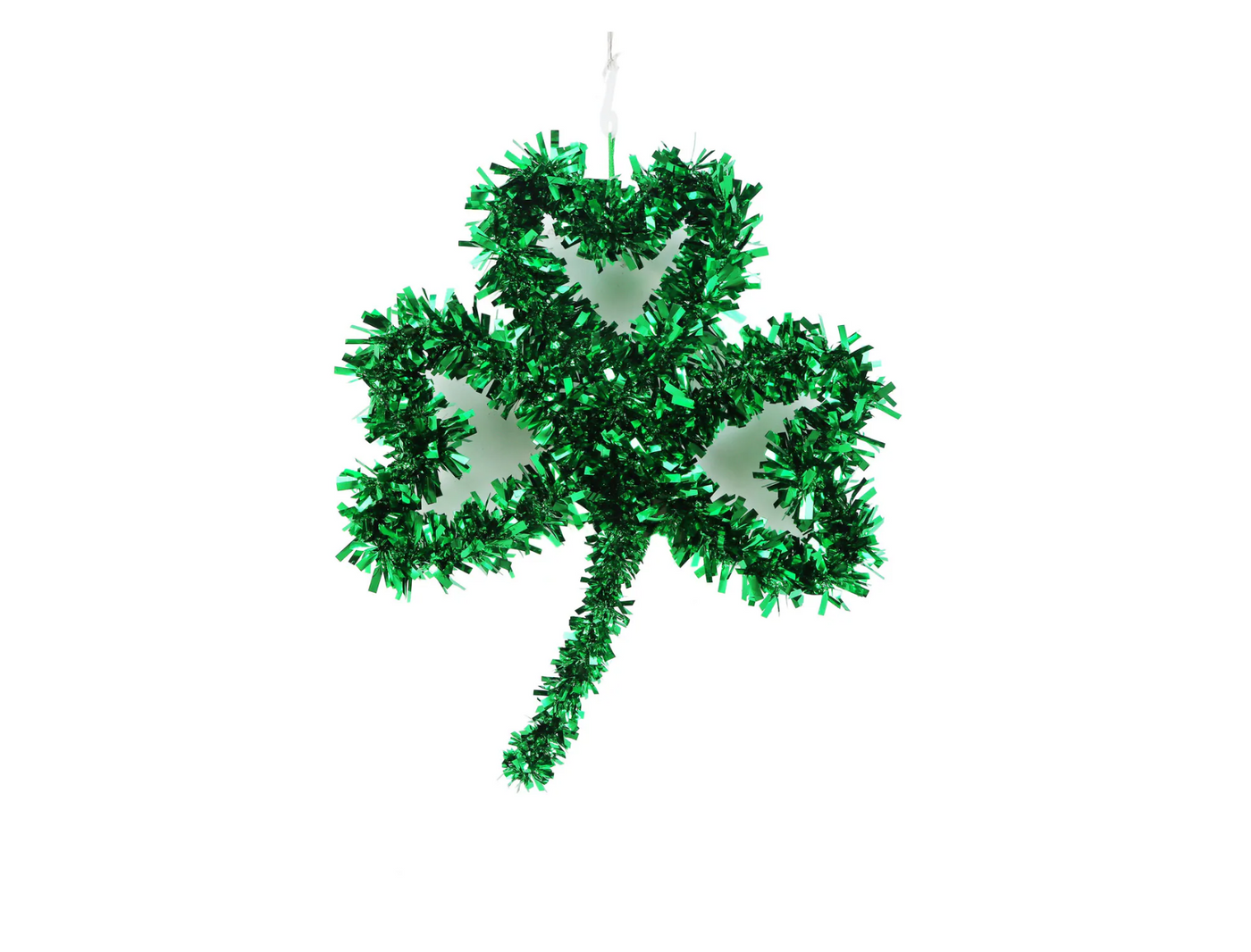 St. Patrick’s Day Green Tinsel Shamrock Wall Hanging – Festive Home Decor