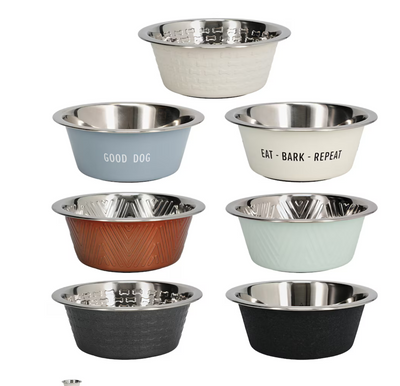 Steel Pet Bowls – 6.5" x 2.5" – Durable and Non-Slip