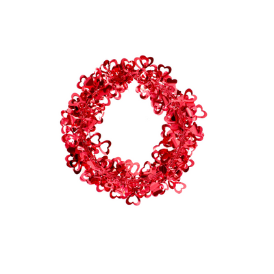 Valentine’s Heart Tinsel Garland - 25 Ft Seasonal Celebration Decor