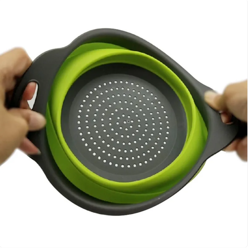 Collapsible Silicone Colander – Foldable Kitchen Strainer for Fruits & Veggies