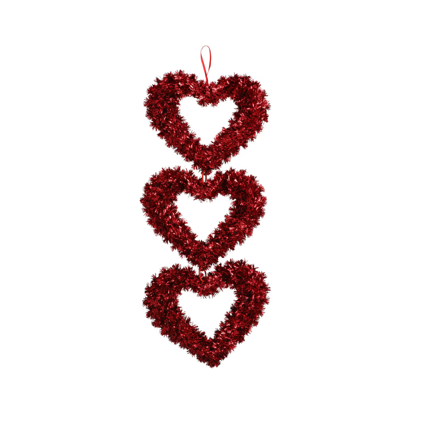 Valentine’s Day Triple Heart Wall Décor - Sparkling Tinsel, Assorted Styles