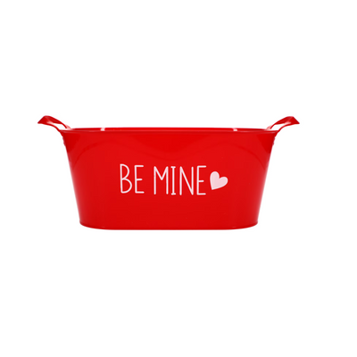 Red Plastic 'Love You' Baskets with Handles – 13" Valentine’s Gift Baskets