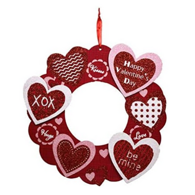 Valentine’s Day Hanging Wall Sign Decorations and More Home Decor (Wreath Hearts)