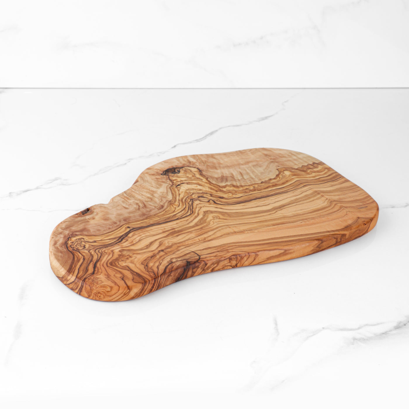 Handmade Rustic Olive Wood Cutting Board with Natural Edges