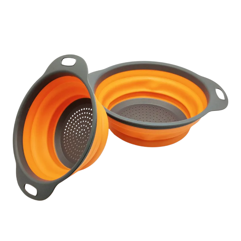 Collapsible Silicone Colander – Foldable Kitchen Strainer for Fruits & Veggies