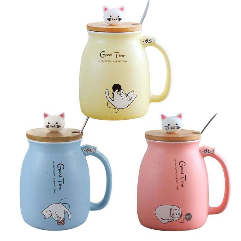 Adorable Cat Cartoon Ceramic Coffee Mug