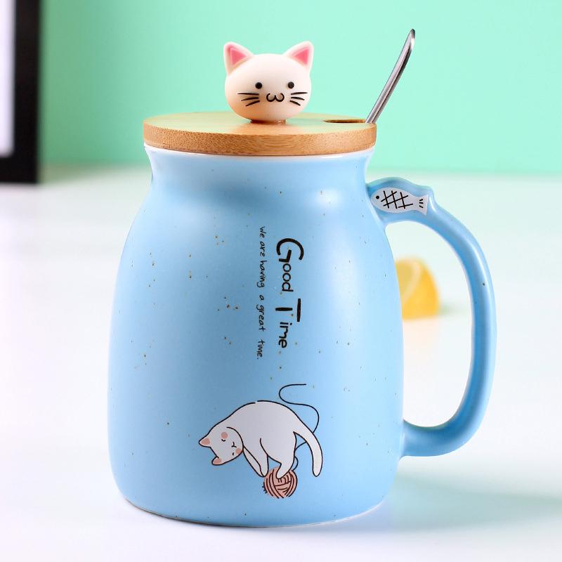 Adorable Cat Cartoon Ceramic Coffee Mug