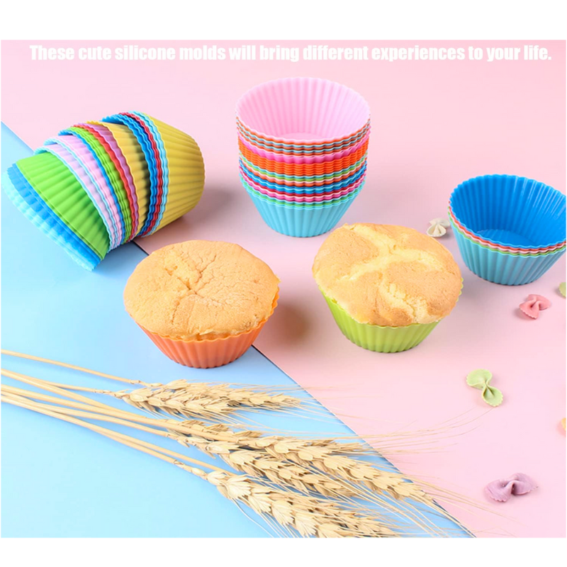 Reusable Silicone Baking Cups – Non-Stick Muffin Liners, Cupcake Molds Set